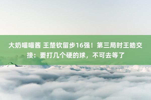 大奶喵喵酱 王楚钦留步16强！第三局时王皓交接：要打几个硬的球，不可去等了